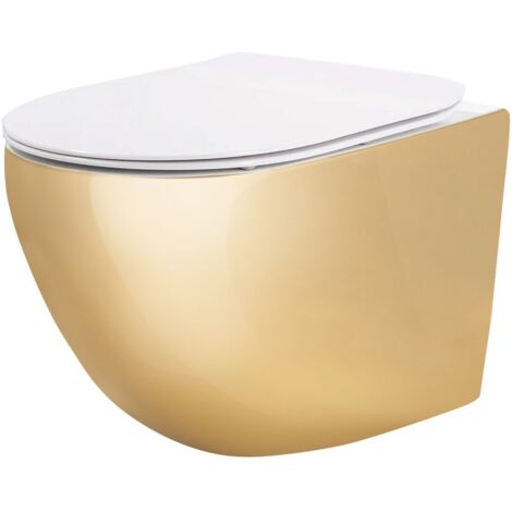 WALL-HUNG TOILET BOWL REA CARLO MINI TORNADO NF 0,4 GOLD
