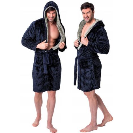 Bathrobe Jordan Navy-Grey Men L