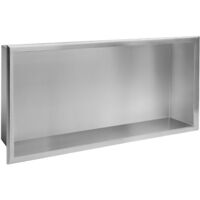 Built-in Stainless Steel Bathroom Shelf 30X60 Brushed Steel
