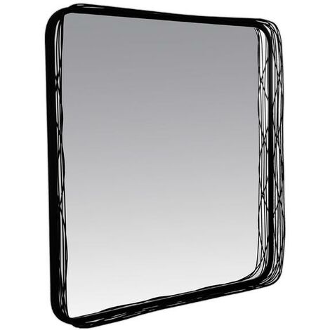 Miroir filaire métal fin carré noir 60x60cm (1/3)