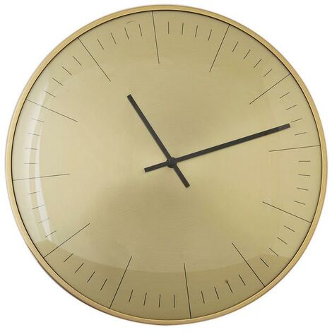 Horloge ronde convexe dorée 30cm (1/3)