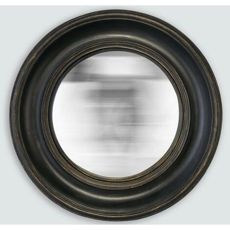 Miroir rond convexe noir 26x26cm (1/3)
