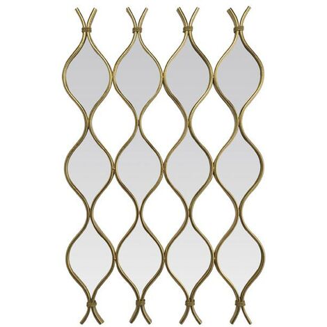 Miroir zig zag en 4 parties métal doré 96,5x62cm (1/2)