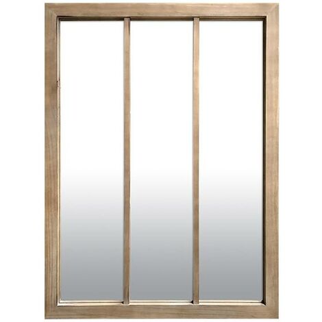 Miroir fenêtre 3 bandes en bois 85 x 113 cm (1/2)