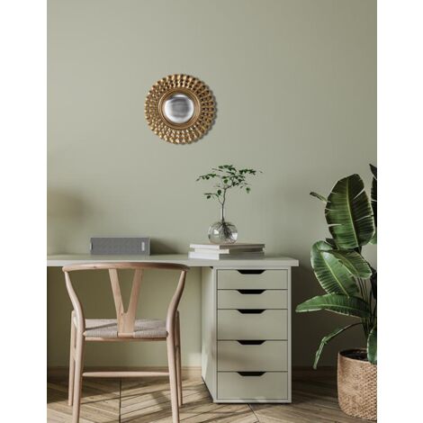 Miroir mini convexe moucheté bord doré Chehoma