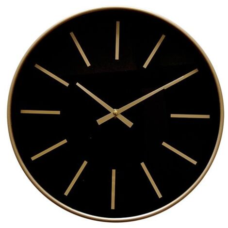 Horloge noire et dorée 30,5x30,5x4cm (1/3)