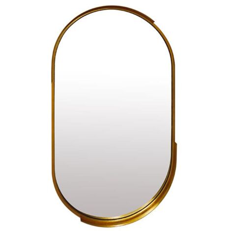 Miroir oblong design en métal doré 50x90cm (1/3)