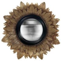 Miroir soleil convexe doré 20cm