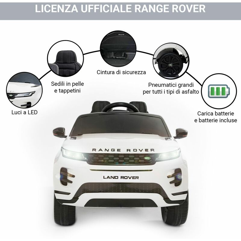 Macchinina 2 in 1 per bambini, Land Rover giocattolo a batteria con luci  LED, Bianco - Costway