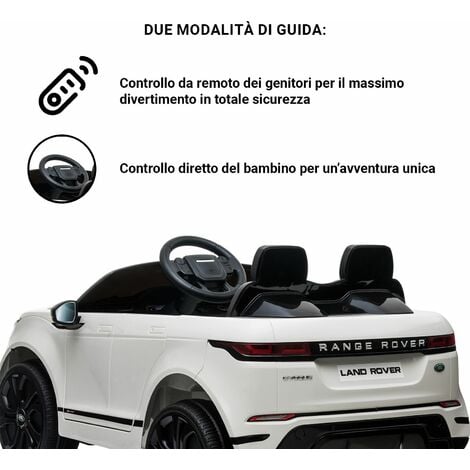 BabyCar Auto Macchina Elettrica per Bambini fino ai 6 anni, Range Rover  Evoque Elettrico Bianco a