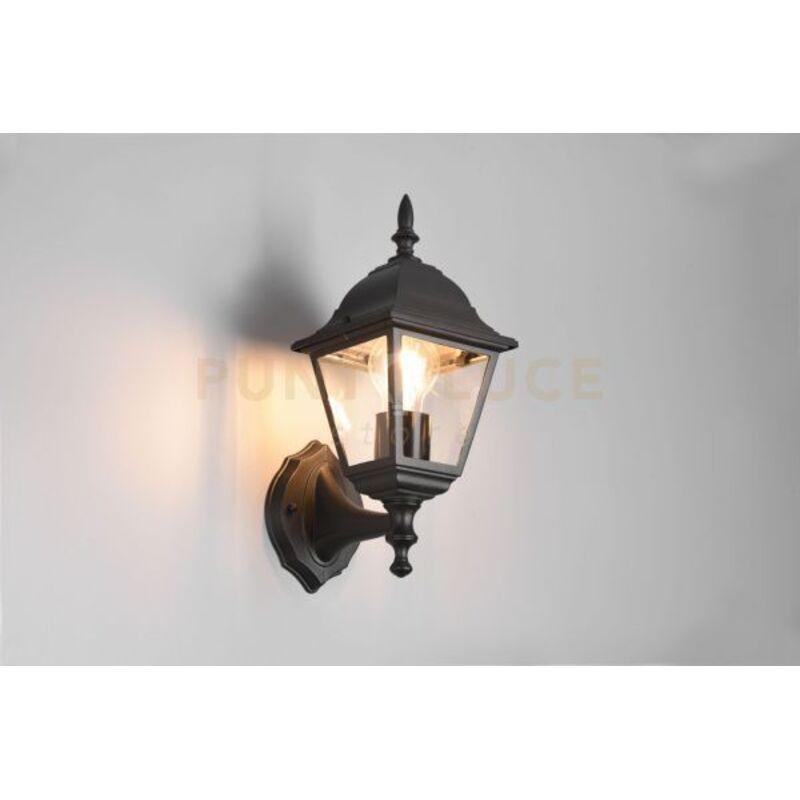 EDISHINE Applique Da Parete Esterno In Alluminio - IP44, Attacco E27, Vintage Nero - 2