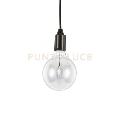 EDISON SOSPENSIONE IN METALLO E CAVO IN TESSUTO 1 LUCE ATTACCO E27 LAMPADINA INCLUSA BIANCO