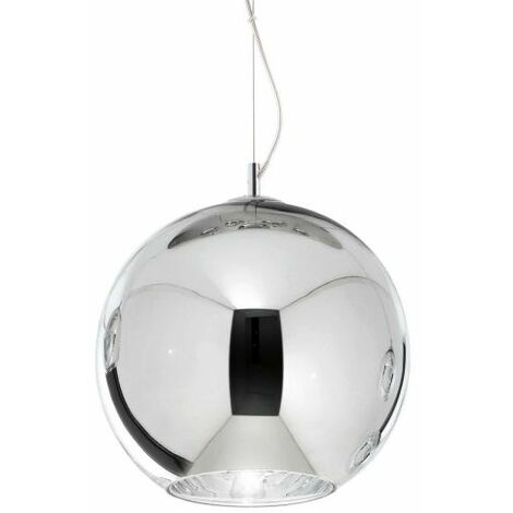 NEMO SOSPENSIONE 1 LUCE ATTACCO E27 40CM IN VETRO SOFFIATO CROMO