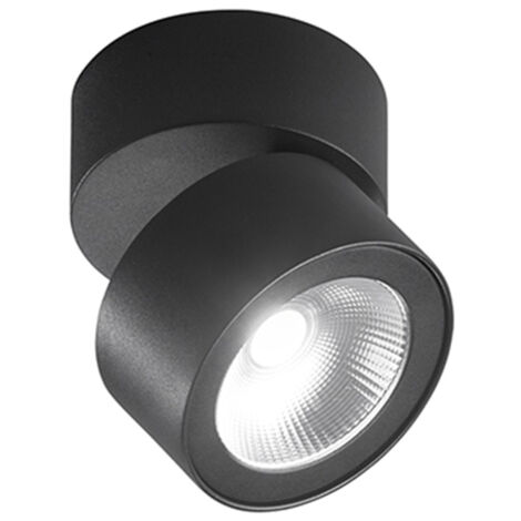 Faretto-Applique in metallo verniciato nero Camera LED 15W CCT 3000K 4000K 6000K CRI80 220-240V 50/60Hz 900Lm