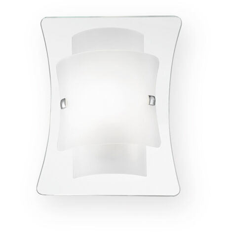 TRIPLO APPLIQUE A PARETE IN TRIPLO VETRO 1 LUCE ATTACCO E27 BIANCO (1/3)