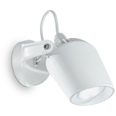 ELIO APPLIQUE A PARETE IP66 BIANCO ORIENTABILE 1 LUCE ATTACCO GU10 LAMPADINA INCLUSA (1/2)