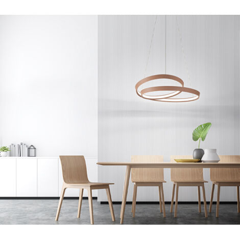 RITMO Sospensione LED 70W 5600LM 3000K in metallo colore cannella d.80cm
