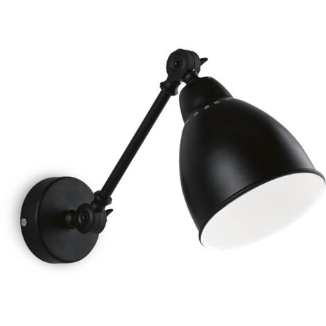 Applique Industrial-Minimal Newton Metallo Nero 1 Luce E27