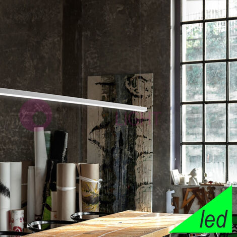 Sospensione SYNCRO profilo LED 35W 2450LM - CCT 3000K 4000K 6000K in alluminio verniciato bianco con 2 cavi acciaio (1/3)