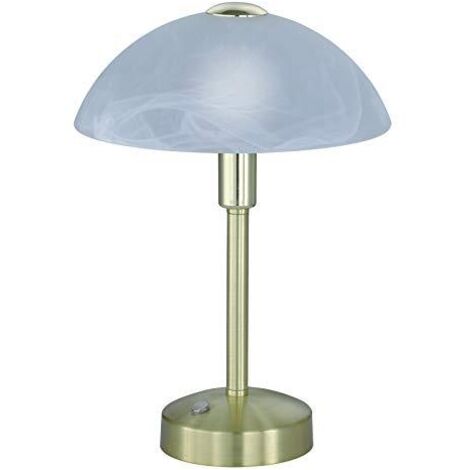DONNA LAMPADA DA TAVOLO LED  4,5W · 1x 450lm, 3000K CON VETRO ALABASTRO E MONTATURA OTTONE SATINATO CON TOUCH DIMMER 4 INTENSITA' H. 30CM, D.22,5CM (1/4)