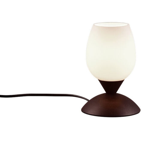 CUP II LAMPADA MARRONE E VETRO CALICE SATINATO H.18CM 1 LUCE ATTACCO E14 (1/3)