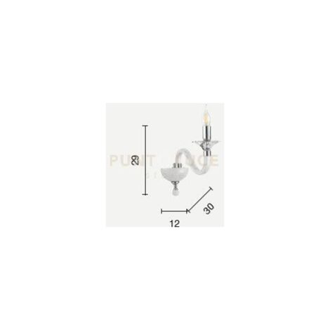 APPLIQUE GALA 1 LUCI ATTACCO E14 OTTANIO E CROMO H.29CM