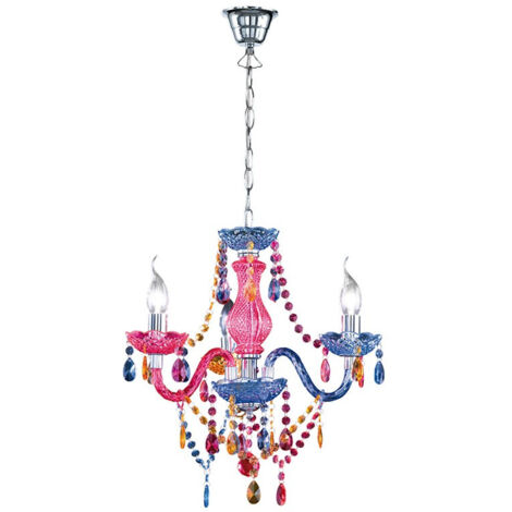 LUSTER LAMPADARIO 3 LUCI COLORATO CM46 3 LUCI ATTACCO E14 (1/4)