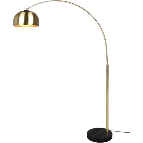 ARGENTINA PIANTANA AD ARCO METALLO OTTONE E NERO E BASE MARMO NERA H. 200CM 1 LUCE ATTACCO E27 (1/5)