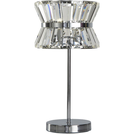 Lampada Scrivania I Quartieri Alti Acciaio Cromo Cristallo Trasparente 2 Luci G9 (1/5)