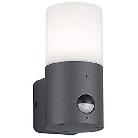 HOOSIC APPLIQUE LED CILINDRO ANTRACITE E DIFFUSORE BIANCO CON SENSORE DI MOVIMENTO H.17 CM 1 LUCE ATTACCO E27 (1/4)