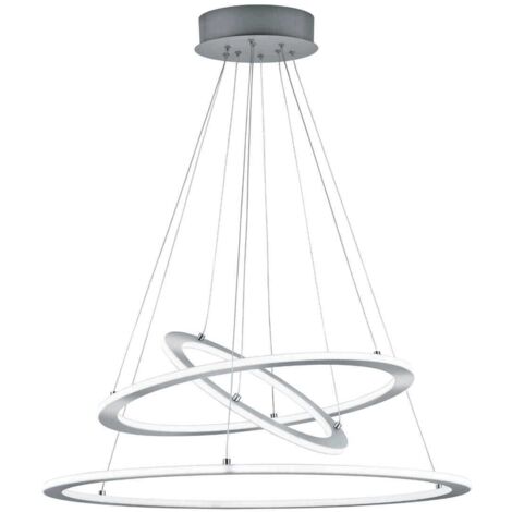 Sospensione Led Dimmerabile 3 Anelli Durban Nichel Ø80 cm Trio Lighting (1/3)