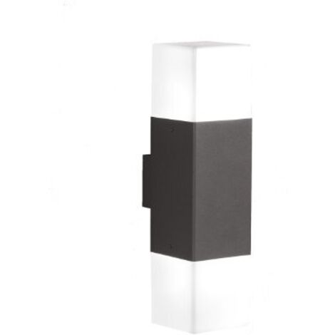 HUDSON APPLIQUE DA ESTERNO 2 LUCI ATTACCO E14 INCLUSE COLORE ANTARCITE CM 9X H 33 (1/4)