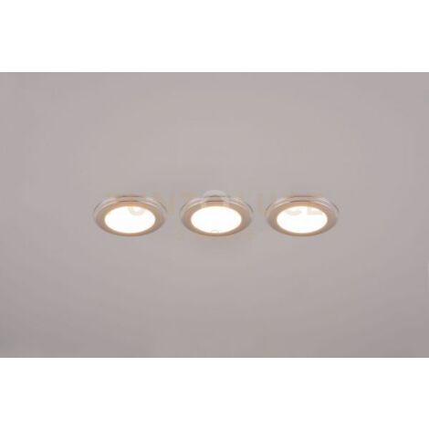 ARGUS KIT 3 FARETTI DA INCASSO LED 1W-4W 350lm, 3000K ROTONDI BORDO CROMATO + FUNZIONE RGB D. 8,2CM DIMMERABILE
