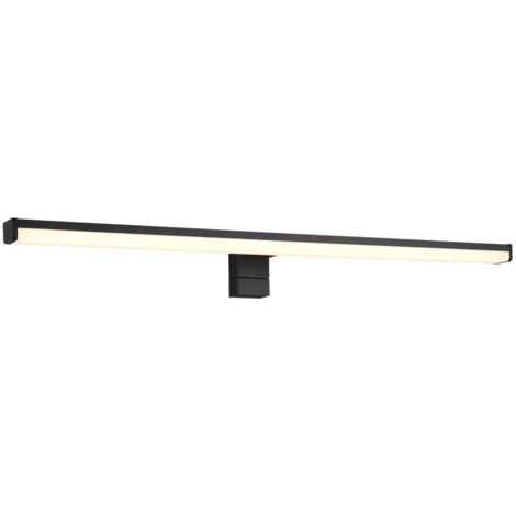 LINO H2O APPLIQUE LED 11W 1350lm, 3000K NERO ANCHE CON POSSIBILITA' DI AVVITARE SU SPECCHIO IP44 L. 60CM (1/5)