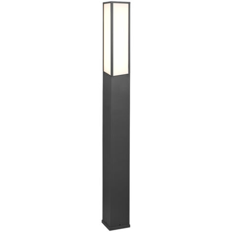 Lampione Giardino Led Esterno Palo Rettangolare Antracite H100 cm Fuerte GD Trio (1/5)