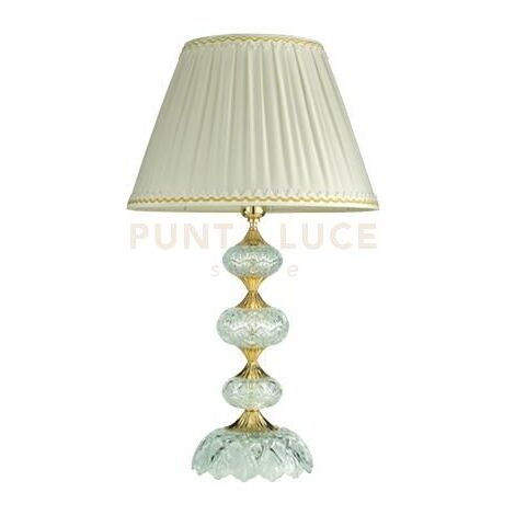 LUME/G. DALLAS ORO E CRISTALLO CON PARALUME D.40CM 1 LUCE ATTACCO E28