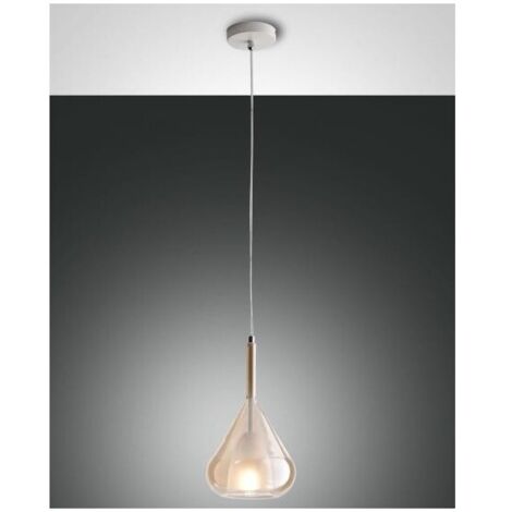 Lampadario a sospensione Lila a Led in metallo e vetro borosilicato ambra 3481-40-125 Fabas Luce (1/4)