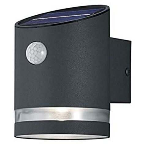 SALTA APPLIQUE LED 3W 165lm, 3000K DA ESTERNO SOLARE RICARICABILE ACCIAIO SATINATO CON SENSORE DI MOVIMENTO IP44 H.13CM (1/4)