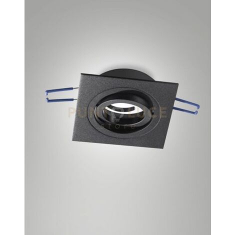 Faretto LED Da Incasso Quadrato 8W – Orientabile, Per Cartongesso, Attacco GU10, 230V, Bianco/Nero, Dimensioni 100x100mm