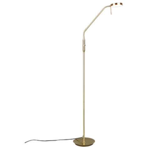 Lampada Da Terra LED Moderna In Metallo Ottone E Vetro Bianco – 150 Cm – Con Paralume In Vetro – Per Soggiorno, Camera Da Letto
