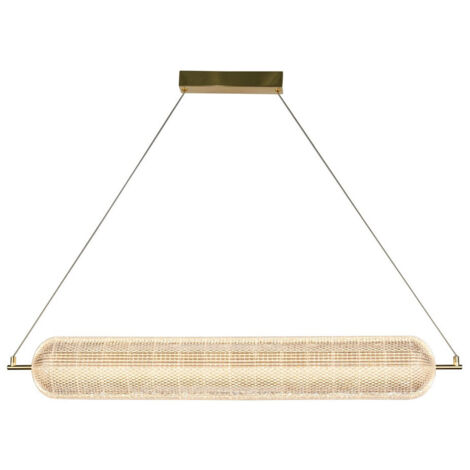 Searchlight Capsule Lampada a sospensione convertibile a LED, metallo ottone satinato e acrilico (1/4)