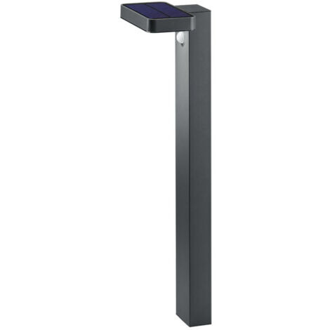 ESQUEL PALO LED DA ESTERNO SOLARE RICARICABILE ANTRACITE CON SENSORE DI MOVIMENTO IP44 H.60CM (1/3)