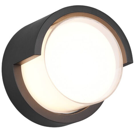 PUNO APPLIQUE LED 8W 800lm, 3000K DA ESTERNO QUADTRATA METALLO NERO DIFFUSORE BIANCO IP44 D. 15CM (1/5)