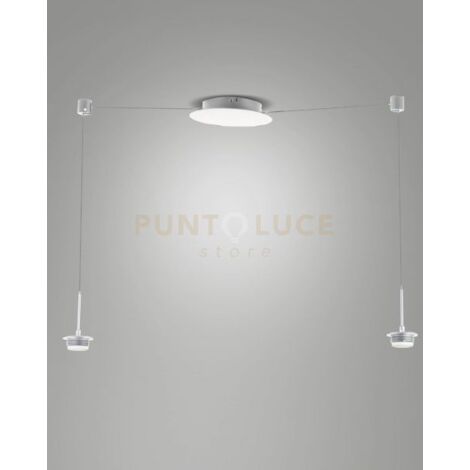 3804-42-102 MONTATURA BIANCA COMPLETA CAVO SPOSTABILE CCT 2700K - 3000K - 4000K - 16W - 1500 lm DIMMERABILE 2 LUCI