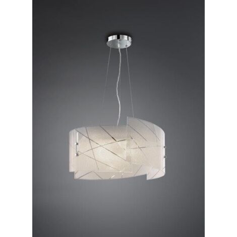 SANDRINA SOSPENSIONE 3 VETRI GRANIGLIA CON RIGHE TRASPARENTI D.50CM 3 LUCI ATTACCO E27 (1/9)