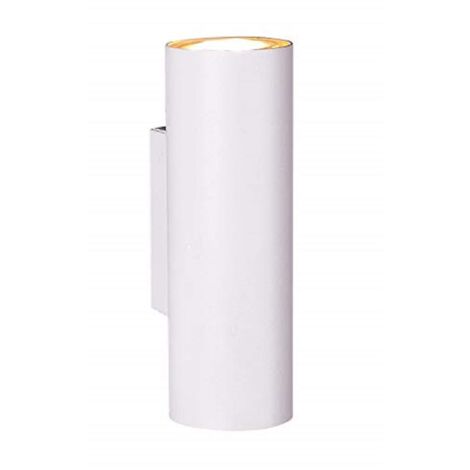 MARLEY APPLIQUE CILINDRO METALLO BIANCO BI-EMISSIONE H. 18CM 2 LUCI ATTACCO GU10 (1/4)