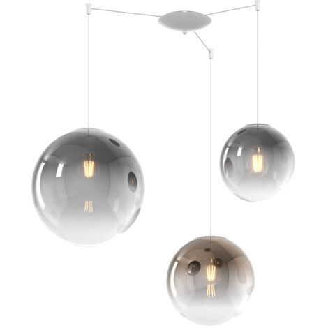 SOSP. BIANCO 3 LUCI SPOSTABILE VETRI (1 PICCOLO FUME'+1 MEDIO BRONZO+1 GRANDE FUME') 1194BI-S3 S MIX-FB