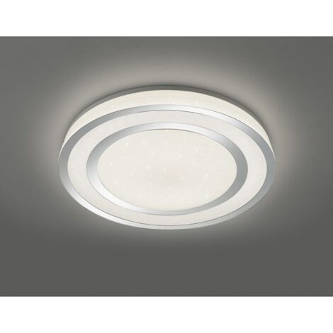 NORIAKI PLAFONIERA LED 40W 4750lm, 3000 - 5000K TONDA EFFETTO CIELO STELLATO CON BORDO CROMATO CON TELECOMANDO MULTIFUNZIONE CON ACCENSIONI SEPARATE D.60CM DIMMERABILE (1/5)
