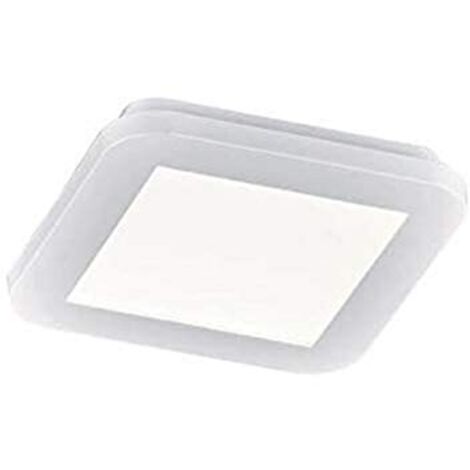CAMILLUS PLAFONIERA LED QUADRATA METALLO BIANCO OPACO CON FUNZIONE DIMMERABILITA' CON NORMALE INTERRUTTORE A PARETE IP44 L. 17CMX17CM LED 9W · 1x 1000lm, 3000K (1/4)