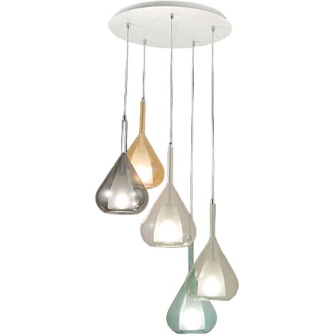 Lampadario a sospensione Lila a Led in metallo e vetro borosilicato 3481-49-362 Fabas Luce (1/4)